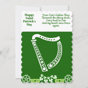 Cartes Pour Fêtes Annuelles Vintage Irlandais Harpe Saint Patricks Day Chuck C