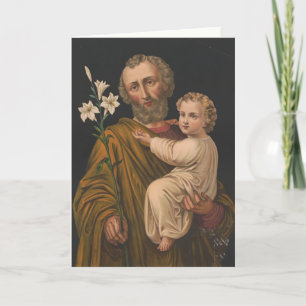 Cartes Pour Fêtes Annuelles Vintage Jésus et saint Joseph chrétien religieux