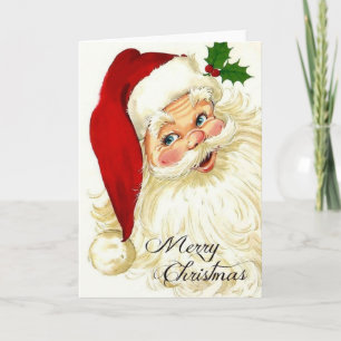 Cartes Pour Fêtes Annuelles Vintage Jolly Santa Claus