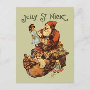 Cartes Pour Fêtes Annuelles Vintage Jolly St. Nick