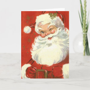Cartes Pour Fêtes Annuelles Vintage Jolly Winking Père Noël