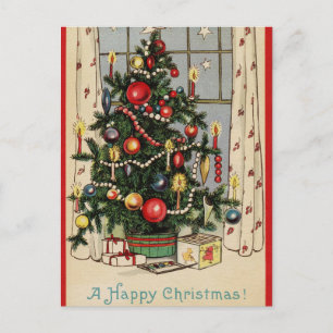 Cartes Pour Fêtes Annuelles Vintage Joyeux arbre de Noël