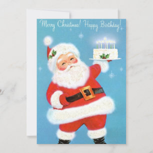 Cartes Pour Fêtes Annuelles Vintage Joyeux Noël Anniversaire Père Noël