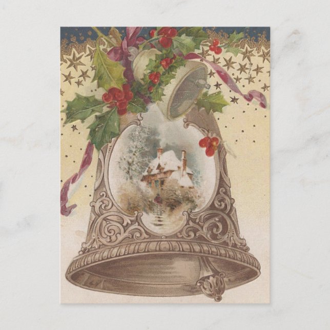 Cartes Pour Fêtes Annuelles Vintage Joyeux Noël Bell (Devant)