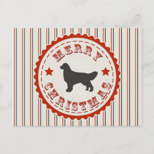 Cartes Pour Fêtes Annuelles Vintage Joyeux Noël Golden Retriever Chien Logo