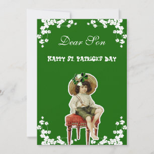 Cartes Pour Fêtes Annuelles Vintage Joyeux St. Patricks Day Son, Grandson Iris