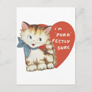 Cartes Pour Fêtes Annuelles Vintage Kitty Valentine