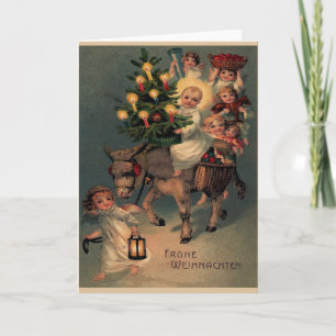 Cartes Pour Fêtes Annuelles Vintage Klappkarte "Frohe Weihnachten"