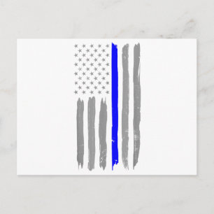 Cartes Pour Fêtes Annuelles Vintage Ligne Bleue Mince Chemise Police Support U