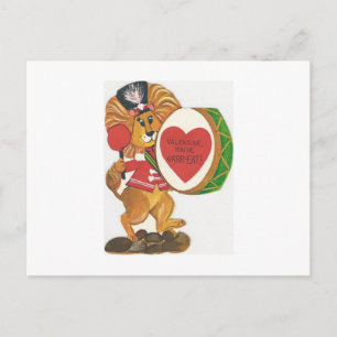 Cartes Pour Fêtes Annuelles Vintage Lion Drummer Valentine