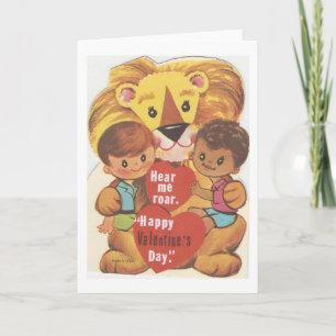 Cartes Pour Fêtes Annuelles Vintage Lion Valentine