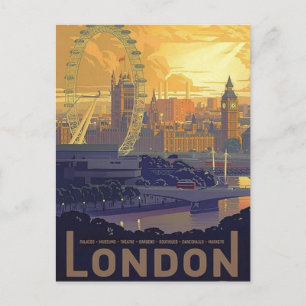 Cartes Pour Fêtes Annuelles Vintage Londres Big Ben Parlement Thames River