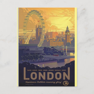 Cartes Pour Fêtes Annuelles Vintage Londres Big Ben Parlement Thames River