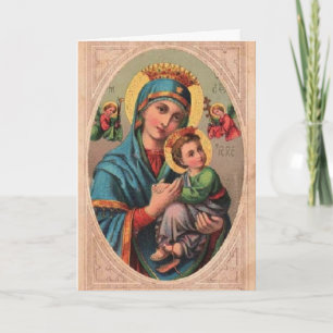 Cartes Pour Fêtes Annuelles Vintage Madonna & Enfant