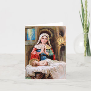 Cartes Pour Fêtes Annuelles Vintage Madonna Et Enfant Noël Religieux