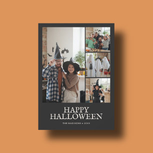 Cartes Pour Fêtes Annuelles Vintage Minimal Halloween 5 Photo Noir