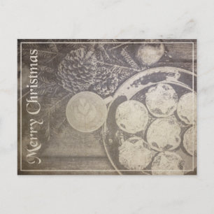 Cartes Pour Fêtes Annuelles Vintage Motif de Noël avec Cookies et Café