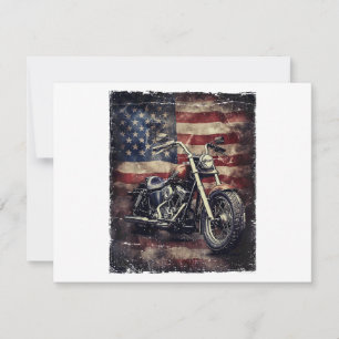 Cartes Pour Fêtes Annuelles Vintage Motorcycle USA Drapeau Retro Biker América