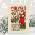Cartes Pour Fêtes Annuelles Vintage New York Herald Christmas Edition<br><div class="desc">The New York Herald; numéro XMAS (1896) | Cette illustration vintage du New York Herald de décembre 1896, conçue par Louis Rhead, présente une charmante scène de Noël vintage avec le Père Noël et son renne. L'oeuvre saisit la magie de la période des fêtes avec un design dynamique et festif....</div>