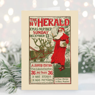 Cartes Pour Fêtes Annuelles Vintage New York Herald Christmas Edition