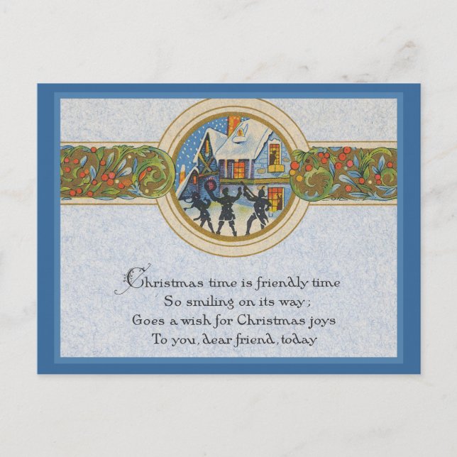 Cartes Pour Fêtes Annuelles Vintage Noël (Devant)
