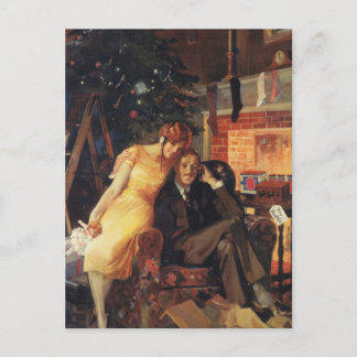 Cartes Pour Fêtes Annuelles Vintage Noël, Amour et Romance Couple