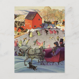 Cartes Pour Fêtes Annuelles Vintage Noël, Amour et Romance Sleigh