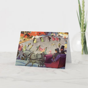 Cartes Pour Fêtes Annuelles Vintage Noël, Amour et Romance Sleigh
