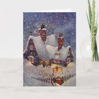 Cartes Pour Fêtes Annuelles Vintage Noël, Atelier du Père Noël Pôle Nord
