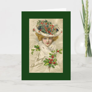 Cartes Pour Fêtes Annuelles Vintage Noël Beauté Salut