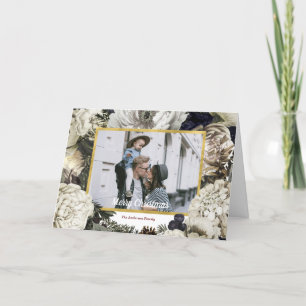 Cartes Pour Fêtes Annuelles Vintage Noël Botanique photo de famille