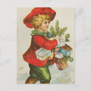 Cartes Pour Fêtes Annuelles Vintage Noël cadeau enfant