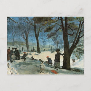 Cartes Pour Fêtes Annuelles Vintage Noël, Central Park dans les Glackens d'hiv