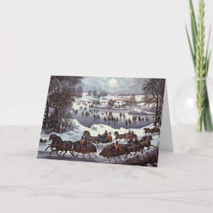 Cartes Pour Fêtes Annuelles Vintage Noël, Central Park en hiver