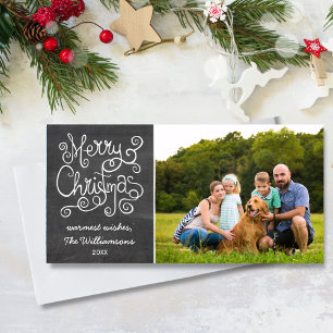 Cartes Pour Fêtes Annuelles Vintage Noël Chalkboard Calligraphie