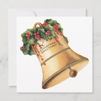 Cartes Pour Fêtes Annuelles Vintage Noël Cloches Dorées, Meilleurs Vœux de la 