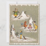 Cartes Pour Fêtes Annuelles Vintage Noël Déplaisant Snowman<br><div class="desc">Retro Vintage Noël Enfants Fabriquant Déplaisante Carte De Vacances Snowman.</div>