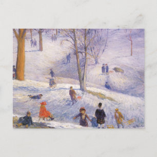 Cartes Pour Fêtes Annuelles Vintage Noël, Dortoir, Central Park Glackens