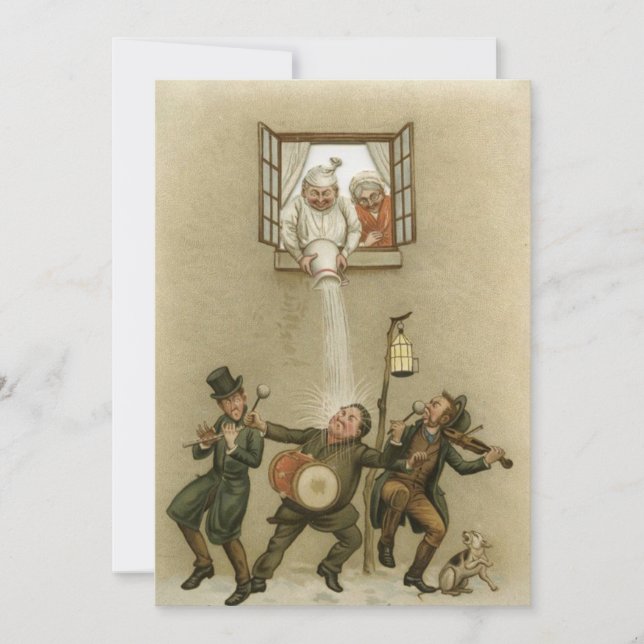 Cartes Pour Fêtes Annuelles Vintage Noël Eau chaude (Devant)
