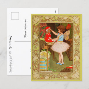 Cartes Pour Fêtes Annuelles Vintage Noël Fée Ballerina Girl Papillon