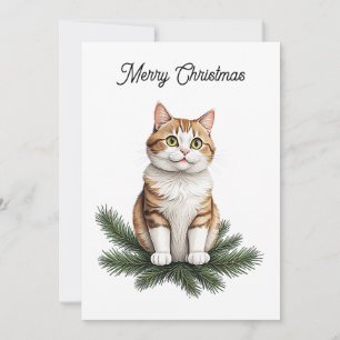 Cartes Pour Fêtes Annuelles Vintage Noël gris chat Joyeux sapin de Noël