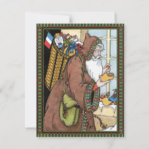 Cartes Pour Fêtes Annuelles Vintage Noël, jouets du Père Noël sabots chaussure