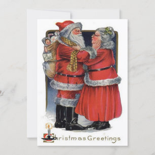 Cartes Pour Fêtes Annuelles Vintage Noël M. et Mme Santa Claus