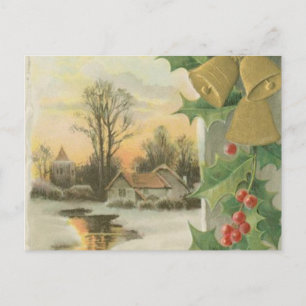 Cartes Pour Fêtes Annuelles Vintage Noël Matin Paysage hivernal