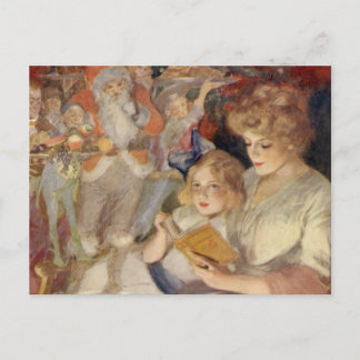 Cartes Pour Fêtes Annuelles Vintage Noël, Mère Lecture Bedtime Story