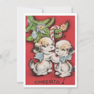 Cartes Pour Fêtes Annuelles Vintage Noël mignonne Chipies