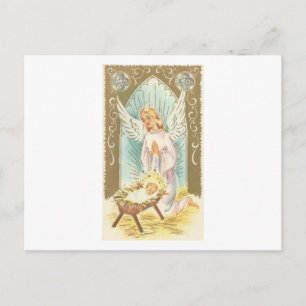 Cartes Pour Fêtes Annuelles Vintage Noël Nativité Angel