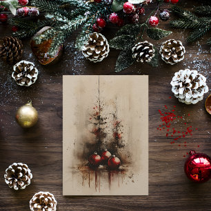 Cartes Pour Fêtes Annuelles Vintage Noël Ornements petite peinture à l'huile