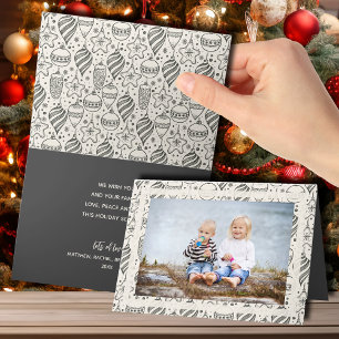 Cartes Pour Fêtes Annuelles Vintage Noël Ornements pliés Photo