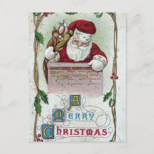Cartes Pour Fêtes Annuelles Vintage Noël Père Noël